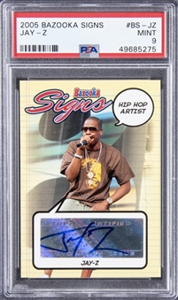 2005 Bazooka Signs #BS-JZ Jay-Z Signed Card - PSA MINT 9